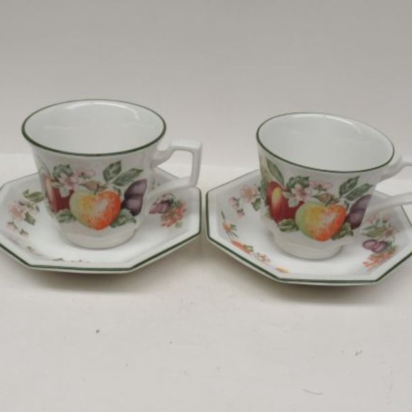2 - Johnson Brothers England FRESH FRUIT Tea or Coffee Cups and Saucers - Picture 1 of 4